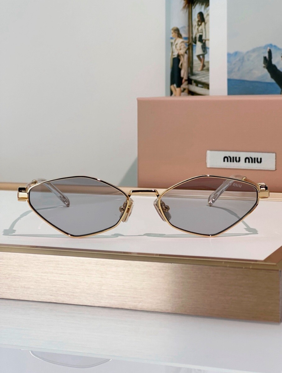 MIU MIU MU 56ZS ZVN5S0 Gold Dark Grey Lens Women Sunglasses