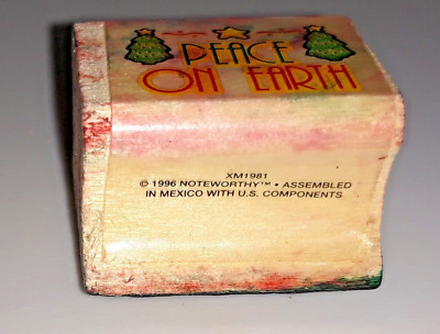 1996 rubber stamp Christmas Tree Star Peace on Earth Noteworthy XM1981 J