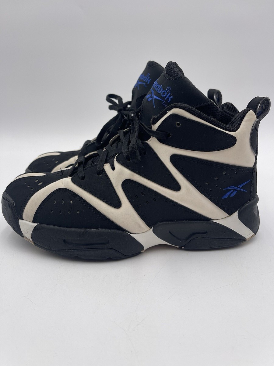 Reebok Mens Kamikaze 1 Mid Black White Blue V61797 Basketball