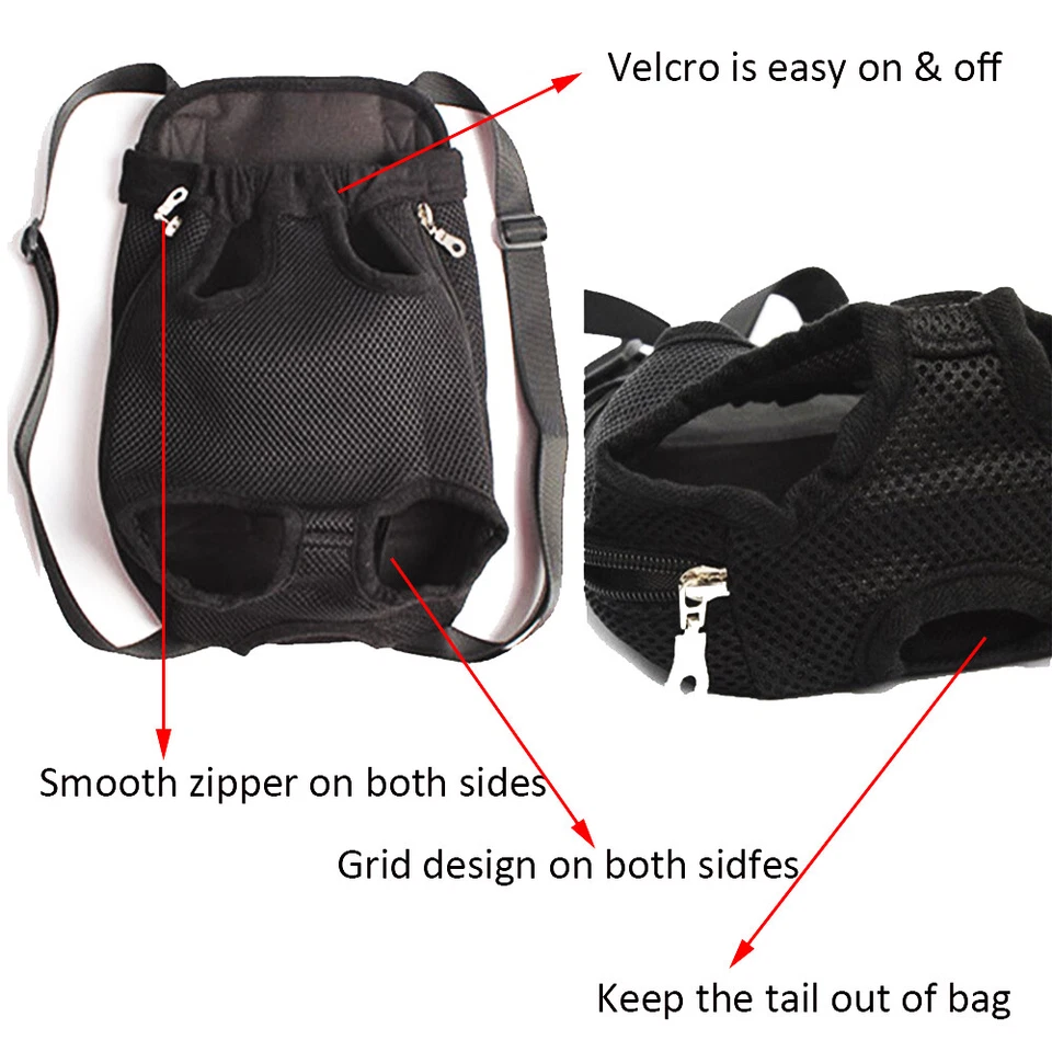 Mochila portabebés ajustable para mascotas gatos perros bolsa de viaje con patas Foto 4 de 4