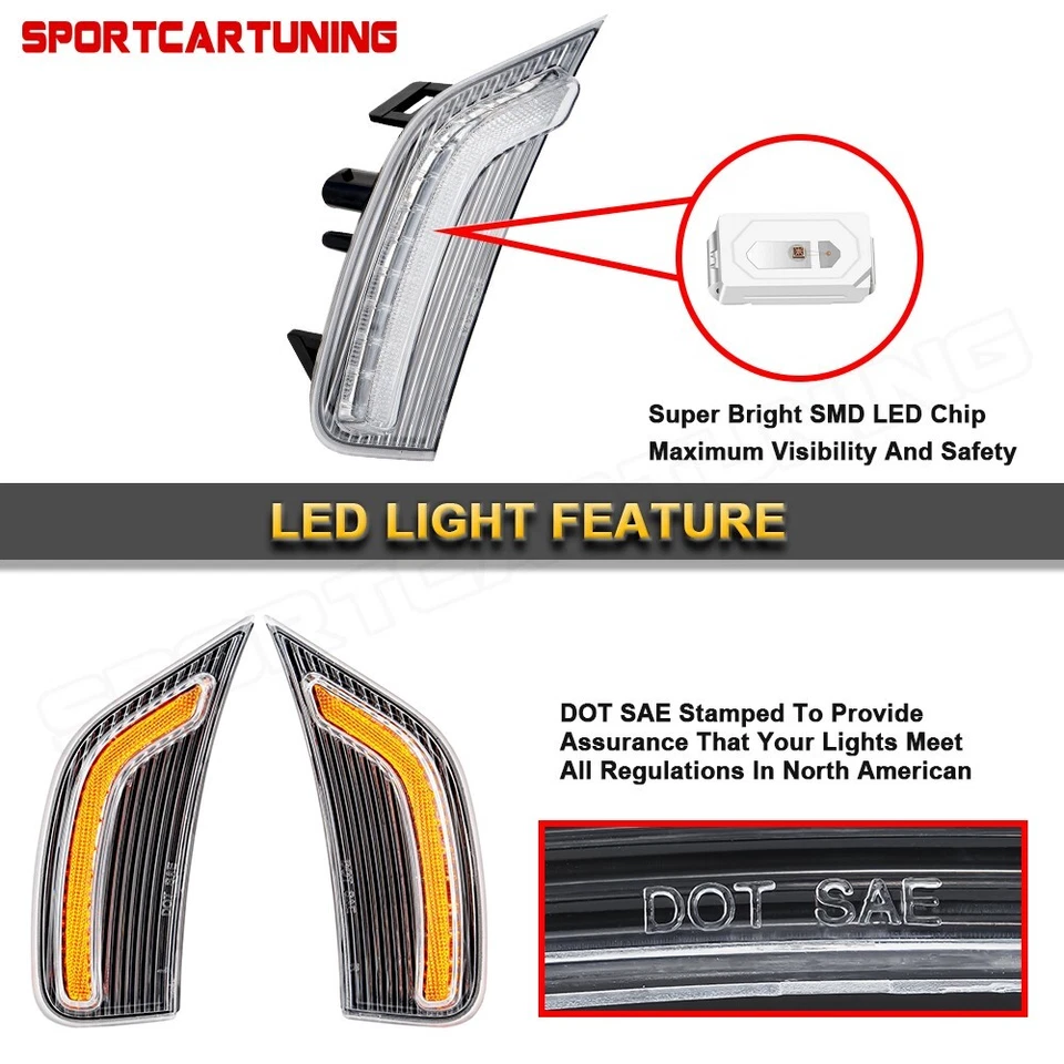 LED Side Marker Light For 21-24 Cadillac Escalade Chevy Suburban GMC Yukon XL 4D - Изображение 4 из 4