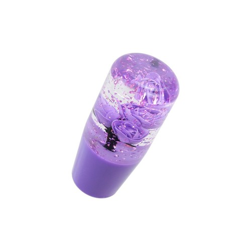 10cm JDM Clear All Purple Glitter Real Rose Flower Manual Gear Stick Shift Knob - Picture 8 of 10
