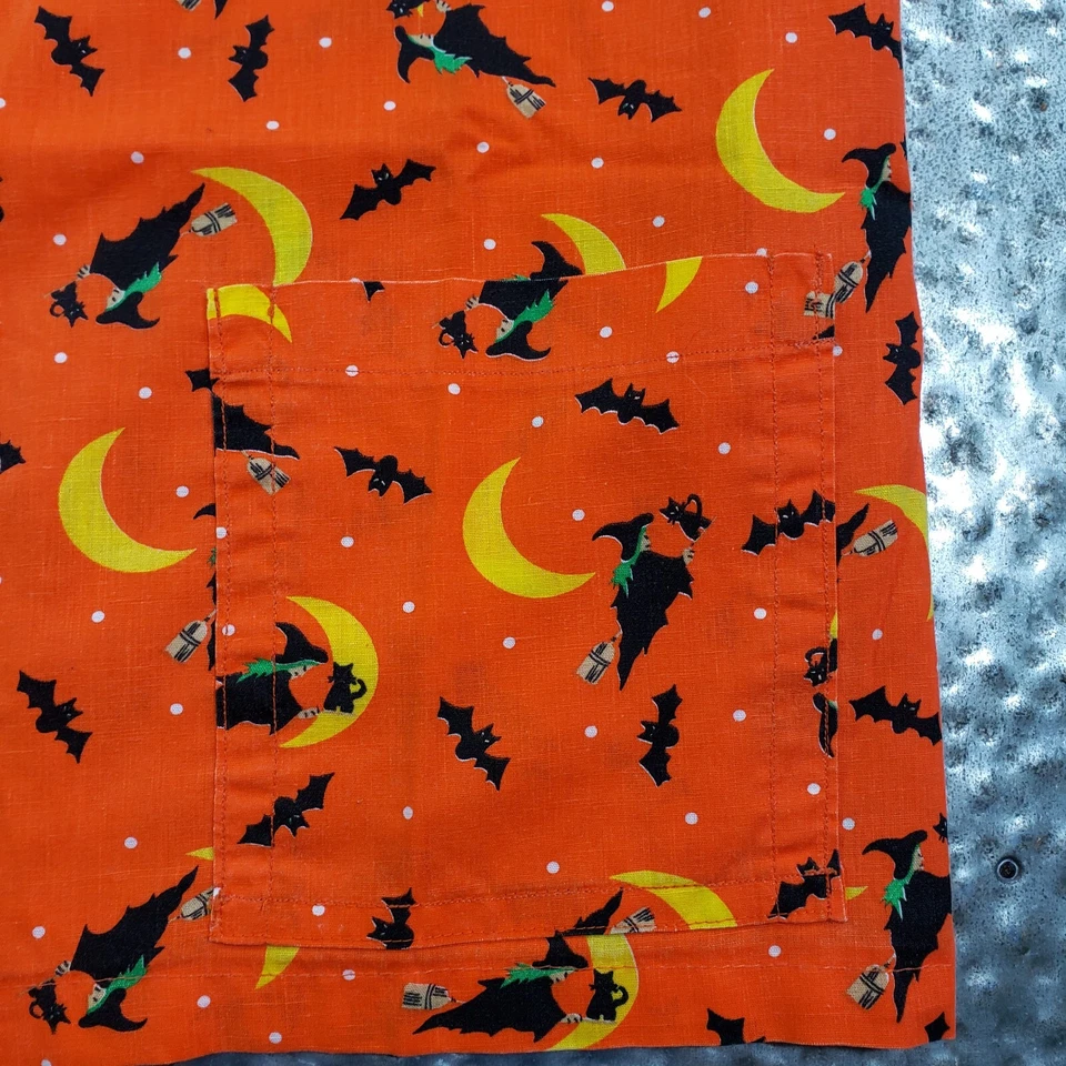 Blusa esfoliante feminina laranja Halloween, bruxas e morcegos, muito bom estado - Imagem 2 de 3