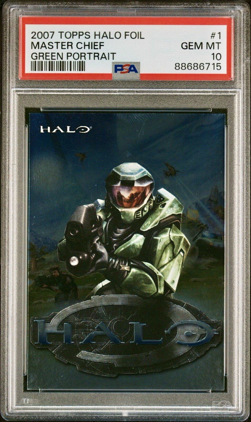 2007 TOPPS HALO FOIL MASTER CHIEF GREEN PORTRAIT 1 PSA GEM MT 10 eBay