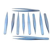 Set Of 10 Pcs Swiss Tweezers 5" Pointed Tip Titanium Surgical Instrument T.T-227