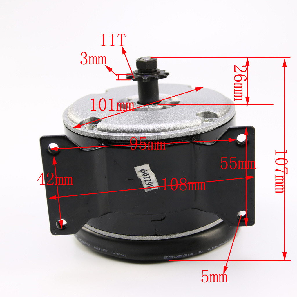 Keenso Geborsteld Motor, MY1016 24 V 250 W Hoge Snelheid Kleine Borstel Motor met Riem Katrol Elektrische Scooter E Bike Accessoire elektrische