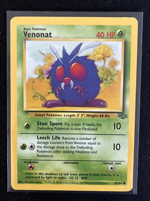 Venonat 63/64 1999 Jungle Set Pokemon Card Common