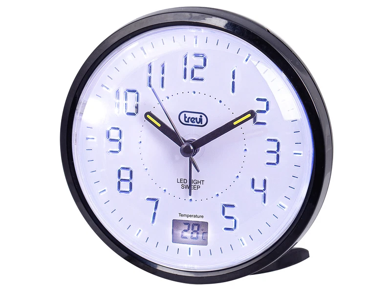 Orologio Sveglia Quarzo Trevi SL 3P27 Nero Sweep Silenziosa Luce Led, fotografia 3 di 7