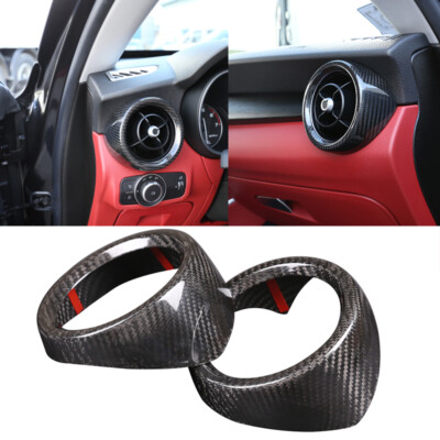 Real Carbon Fiber Side Air Vent Outlet Cover Trim For Alfa Romeo Giulia 2017-19