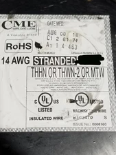 CME Wire & Cable #14awg 19 Stranded QI THHN/THWN-2/MTW Building Wire Pink /100ft