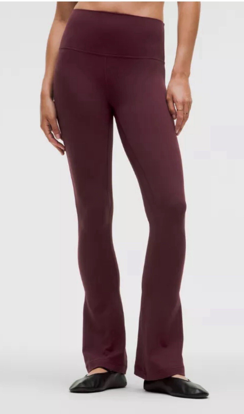 mini flare leggings burgundy super soft all in motion size S