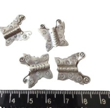 HILL TRIBE SILVER BEADS - SET OF 4 BUTTERFLY SHAPED BEADS