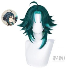 Genshin Impact Liyue Xiao Short Synthetic Wigs Cosplay Party Heat Resistant Wig