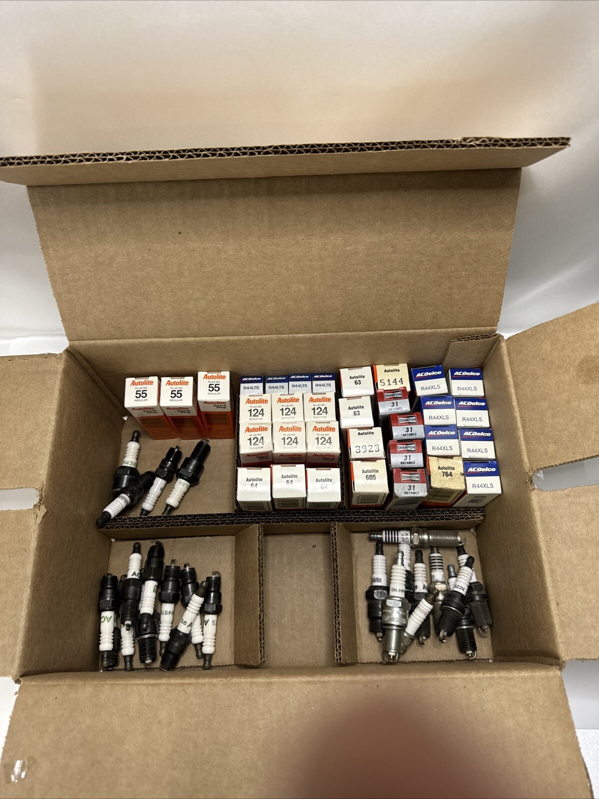 Lot of NOS Spark plugs AC Delco Autolite Champion NGK Various Kinds 57 plugs