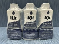 Lot of 3 x Rit Navy Blue All-Purpose Dye 8oz Dye Cotton, Wool, Nylon & More