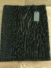 NEW All Saints Shia hand Embellished Black Beaded Skirt animal shine RARE Size 8