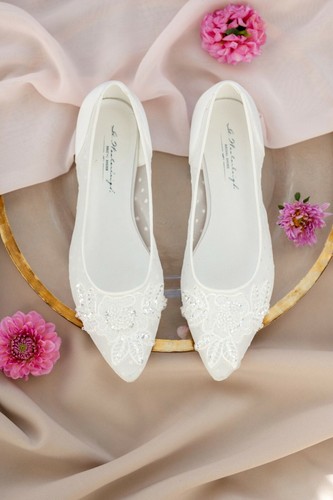 Ballerine Sposa Bianco seta avorio numero 40 Scarpe Comode sposa collezione  2022 | eBay