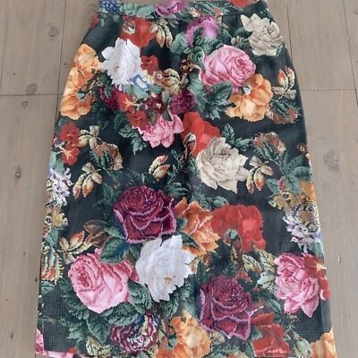 RRP US$1,298 New Dolce & Gabbana women floral midi skirt IT40 S