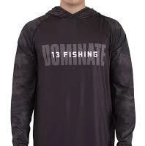 13 Fishing Noire Long Sleeve Hooded Shirt( Size Medium)