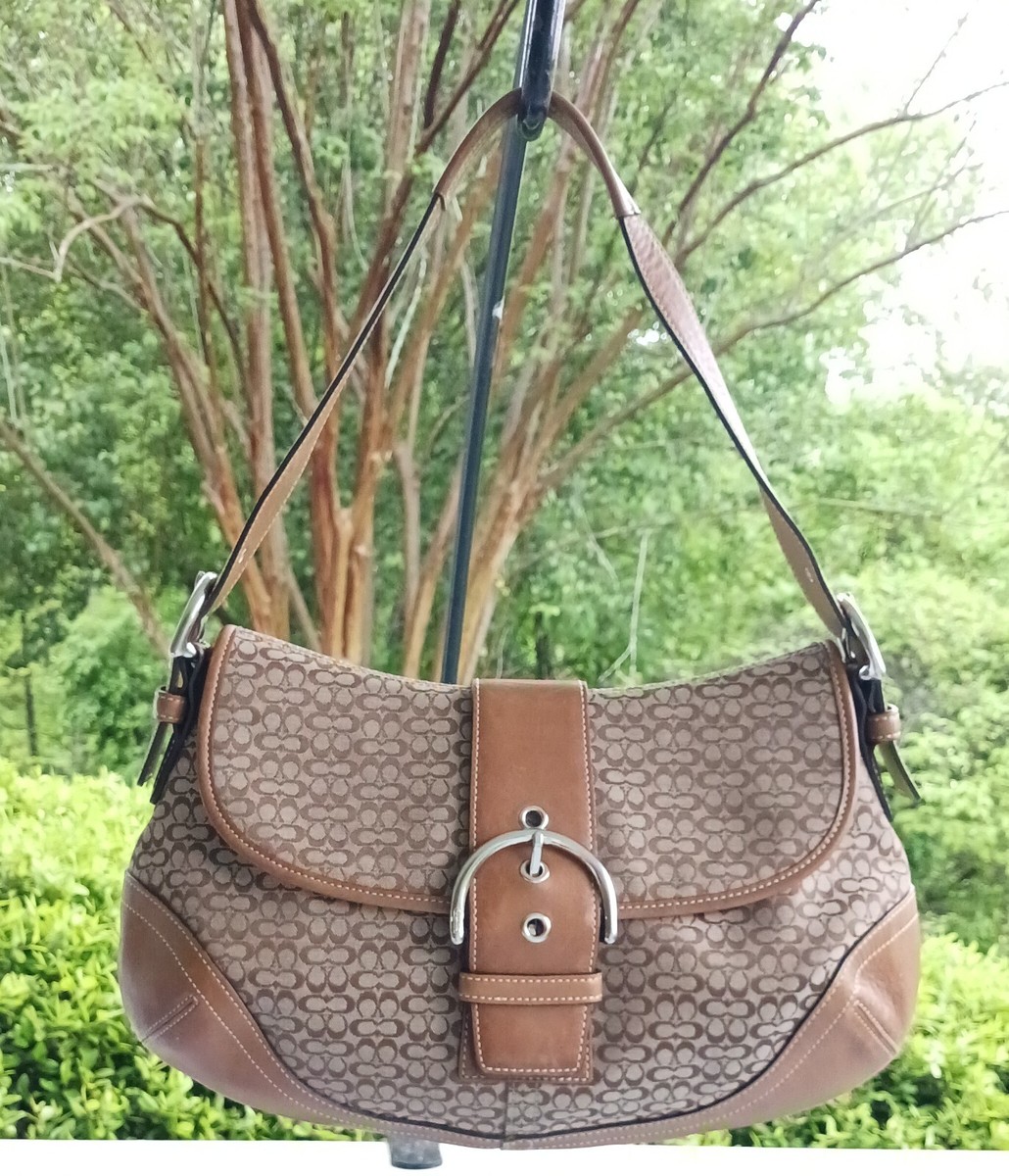 Coach 6808 Vintage Soho Tan Leather and Signature C Canvas