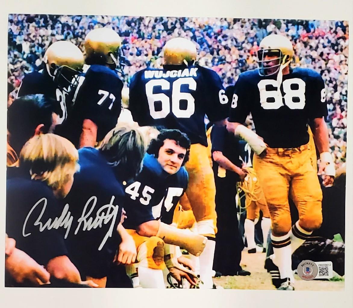 Rudy Ruettiger Autographed Signed 8X10 Photo Notre Dame Silver ~ Beckett Beckett Witness Holo 