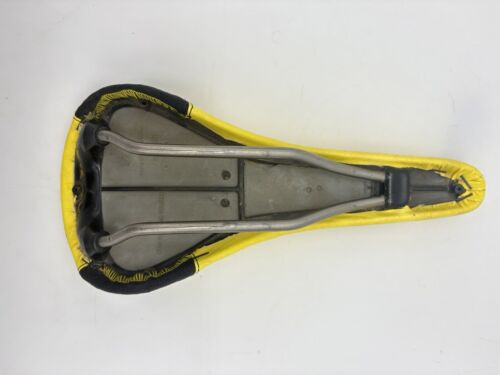 ARC Serfas Dual Density Pro Velo Saddle Vintage Retro MTB Titanium Yellow - Picture 5 of 6