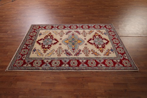 South-western Kazak Wool Rug: Handmade Traditional Patterns 4x7 ft - Picture 14 of 20