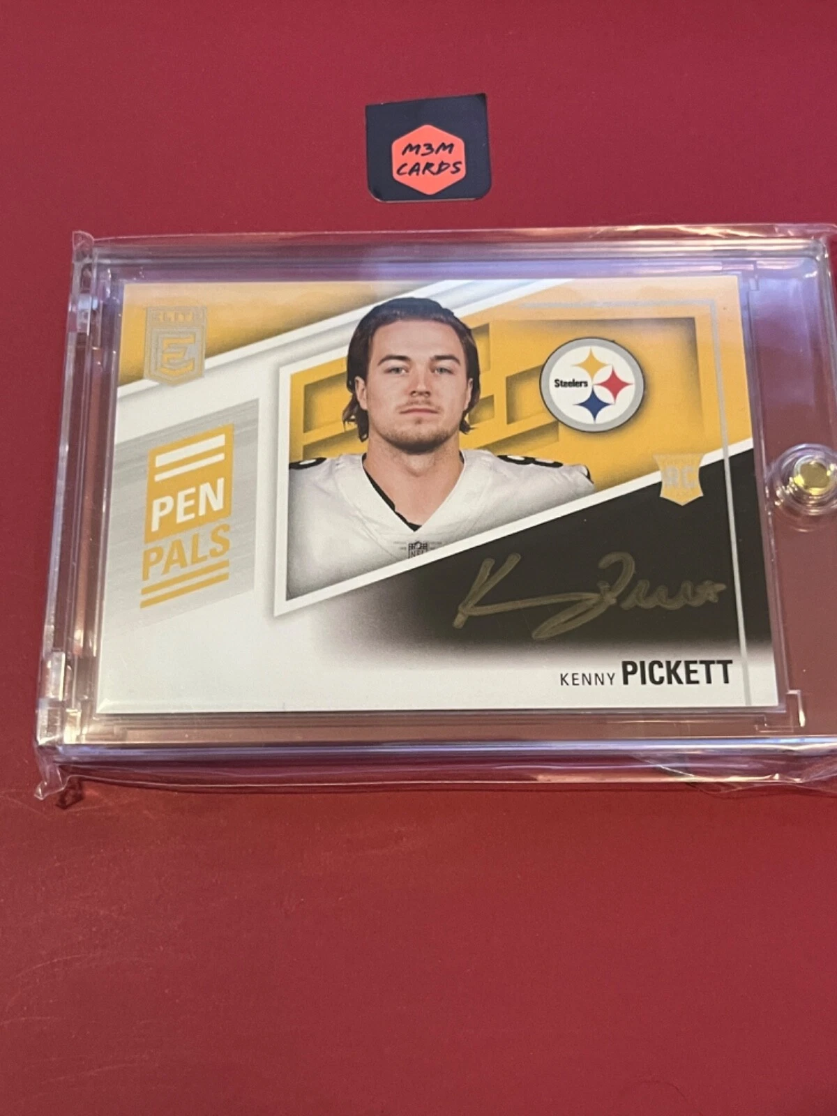 Kenny Pickett Panini Donruss Elite Pen Pals Variation Autographs #PPVKP Black Gold Ink