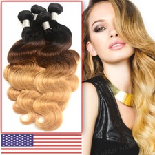 EXTRA-THICK 3Bundles/300G Peruvian 8A Virgin Human Hair Extensions Weave Weft US
