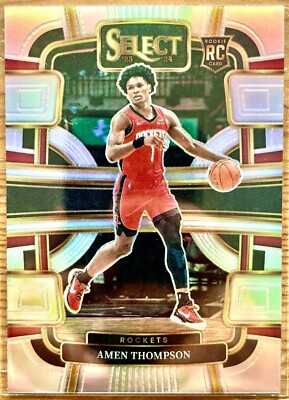 Amen Thompson RC 2023/24 Panini Select SILVER PRIZM #96 Rockets Rookie Parallel