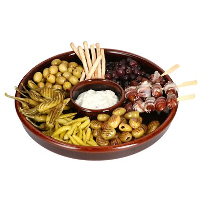 Juego Tapas Schale Ø33,5cm Ton Cazuela groß Dipschälchen Antipasti Fingerfood
