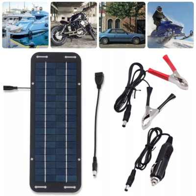 12V Solarpanel Solarmodul USB-Ladegerät Solarzelle Auto-Wohnmobil-Motorrad