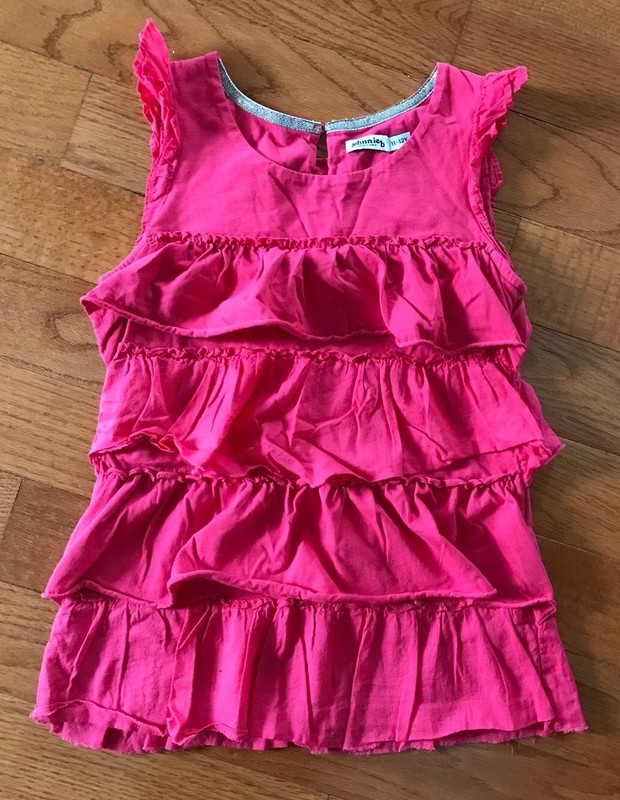 Mini Boden Johnnie B Girls Ruffle Shirt Tank Pink 11-12 Years