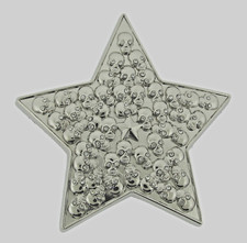 Skull Belt Buckles Vintage Accessories Metal Men Stake of Skeletons Star Silver