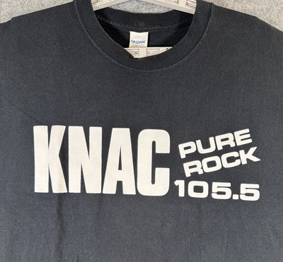 Vintage Auth KNAC 105.5 Pure Rock Black T Shirt Mens Size XXL 2XL 