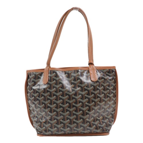 GOYARD SHW Anjou Mini Tote Bag Hand Bag Coated Canvas Brown