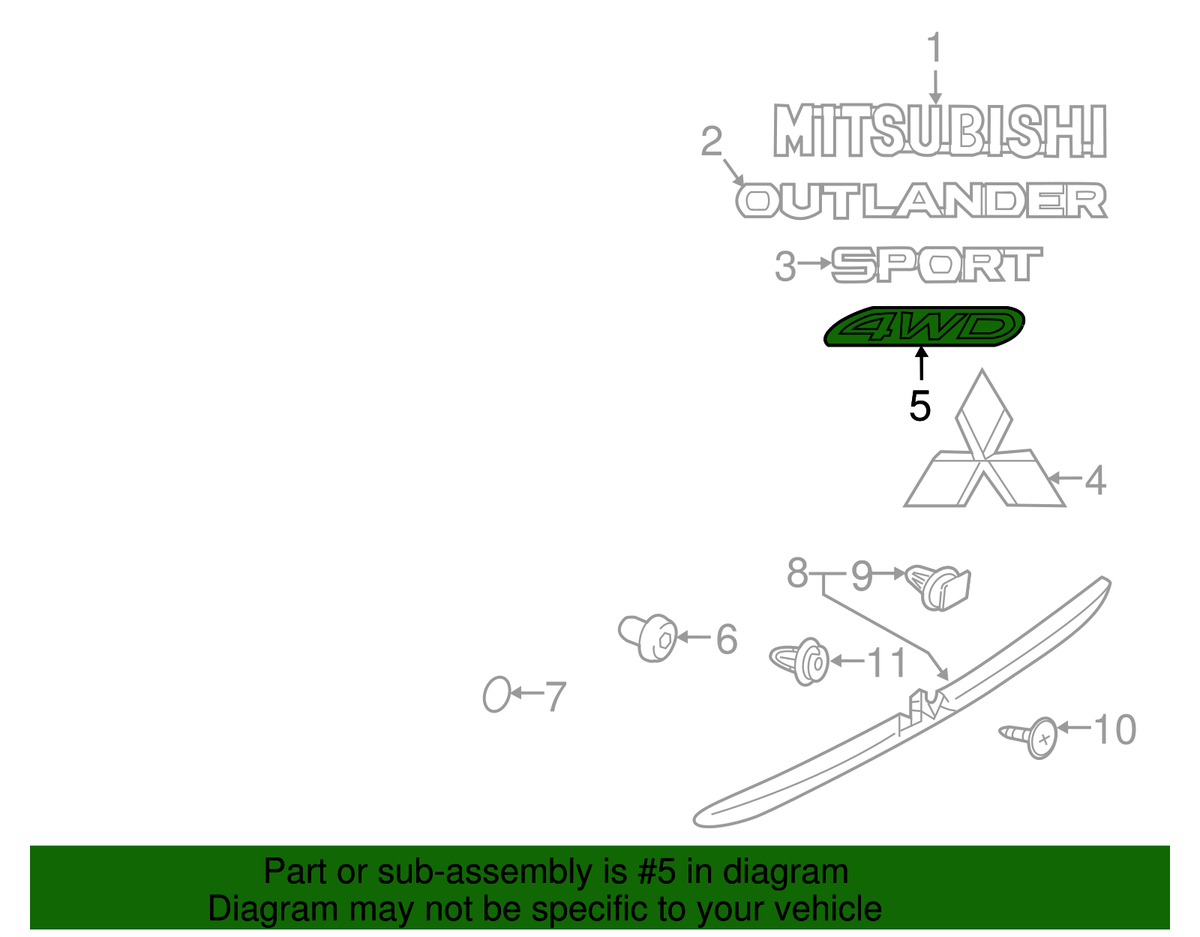 Mitsubishi MN159846 Genuine OEM Decal Sticker 4wd Wholesale 90