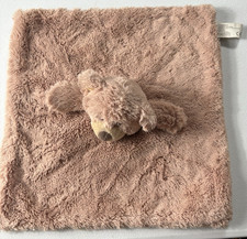 KellyToys Teddy Bear Rattle Plush Fluffy Security Blanket Baby Toy Tan Beige