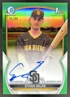 2023 Bowman Chrome Ethan Salas Auto Green Refractor 1st Prospect #/99 Padres