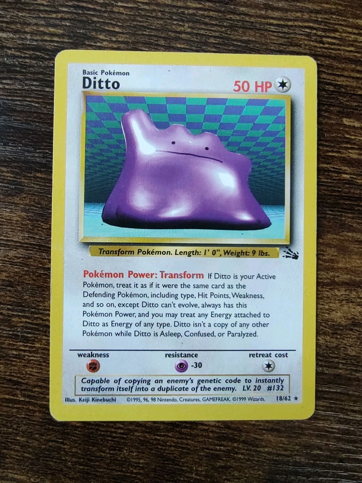 Pokemon Fossil Ditto 18/62 Non Holo Rare MP