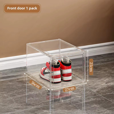 Große AJ Sneaker-Organizer-Box, Verdickte Transparente Schuhbox Mit Magnetversch