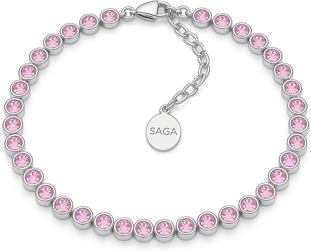 BISAER Braccialetto tennis classico placcato oro rosa con zirconi