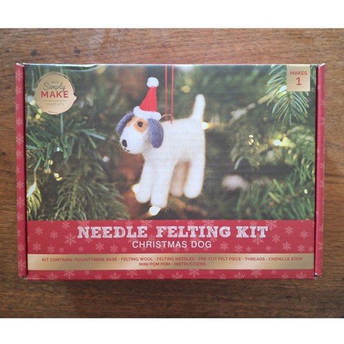 Needle Felting Kit Christmas Dog DIY Simply Make Craft Kit  by Docrafts