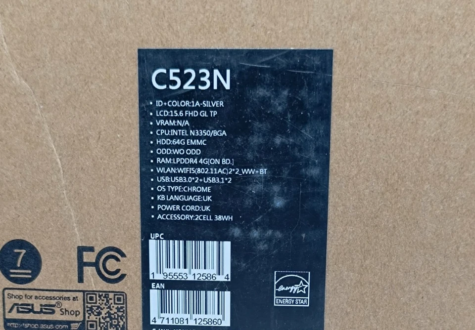 ASUS Chromebook C523 Intel Celeron N3350 4GB RAM 64GB SSD 15.6" Touch_2,6_6 - Bild 3 von 4