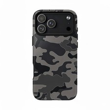Dark Grey Tactical Urban Camo Pattern iPhone Case for 17 16 15 14 13 12