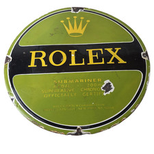 Vintage Rolex Luxury Watches Porcelain Sign - Submariner Store Gas Pump Sign
