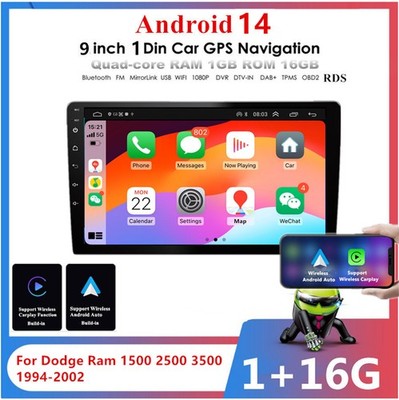For 1994-02 Dodge Ram 1500 2500 3500 Android Stereo Radio GPS WiFi Head Unit 9''