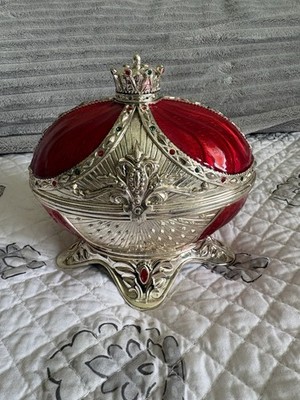 Wallace Nutcracker Egg Silver Plate Magnet Dancers Music Box (See Description)