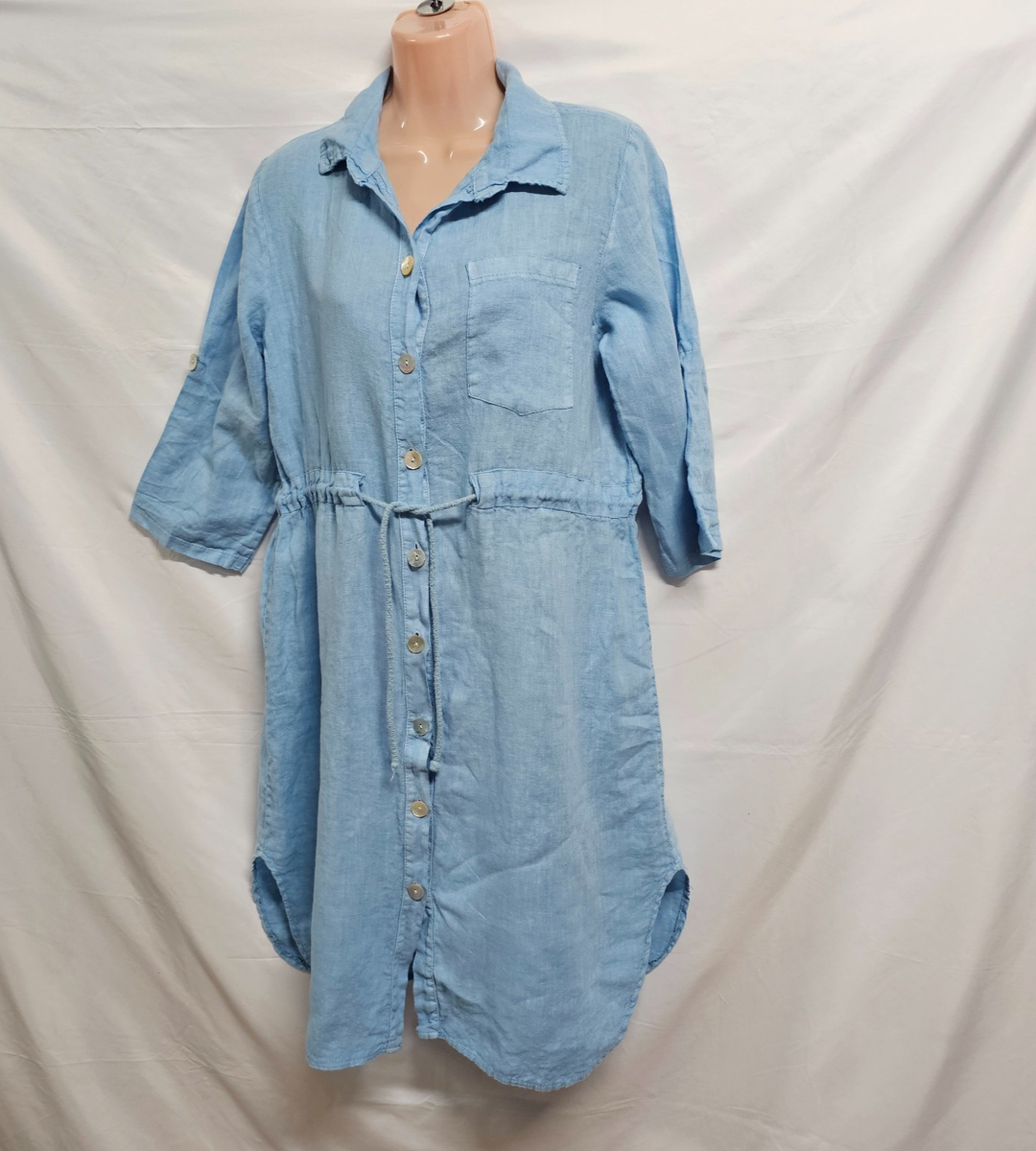 chinese dress ladies Women White Linen Dress Royal Toscana