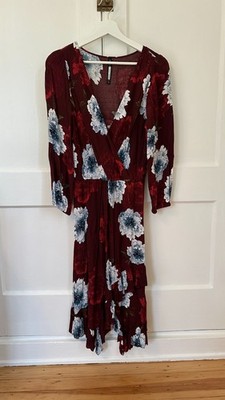 anthropologie red floral dress Greer Floral Dress